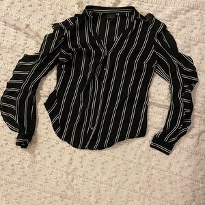 Worthington Black and White Striped Blouse